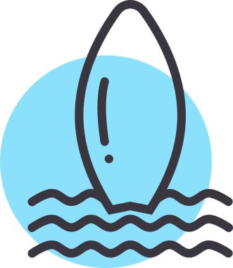 Sörf web simgesi basit illüstrasyon