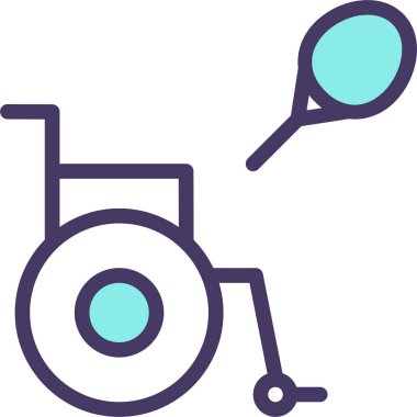 Tenis oyunu web simgesi, basit vektör illüstrasyonu