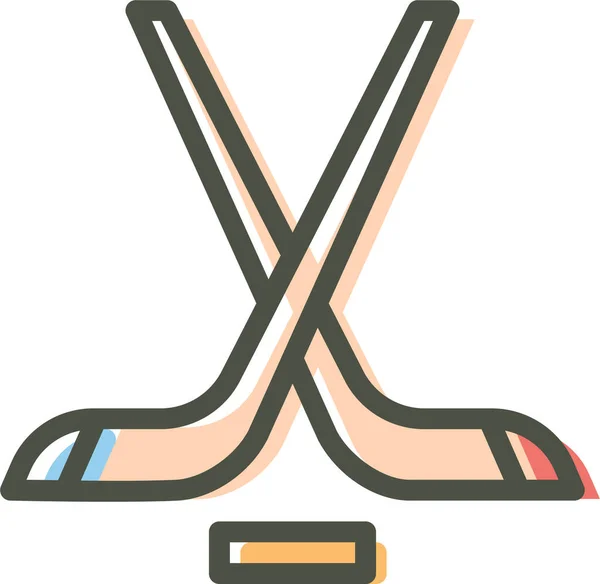 Icône Web Hockey Sur Glace Illustration Vectorielle Simple — Image vectorielle