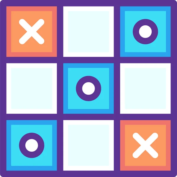 Tic Tac Toe Spiel Web Symbol Einfache Illustration — Stockvektor