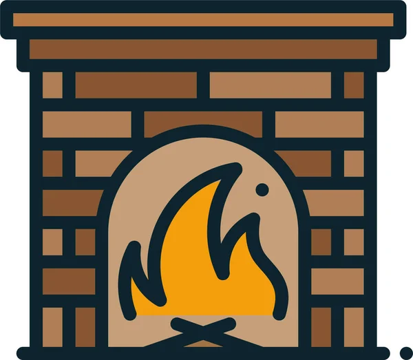 Fireplace Web Icon Simple Vector Illustration — 스톡 벡터