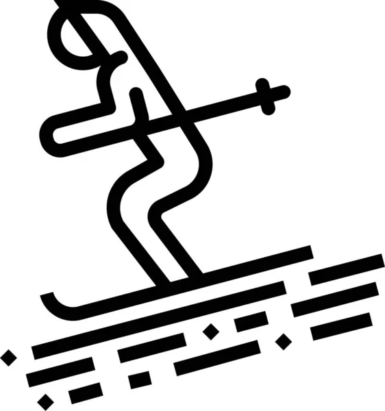 Esquiar Icono Web Ilustración Simple — Vector de stock