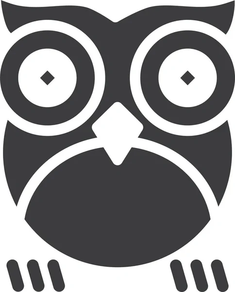 Hibou Icône Web Illustration Simple — Image vectorielle