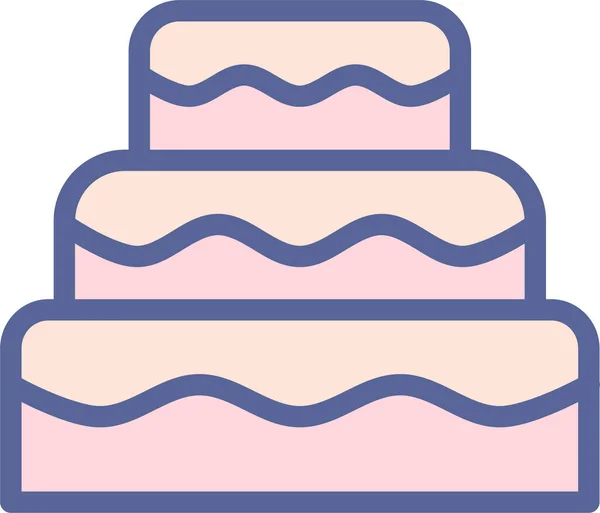Gâteau Icône Web Illustration Simple — Image vectorielle