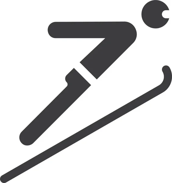 Skier Icône Web Illustration Simple — Image vectorielle