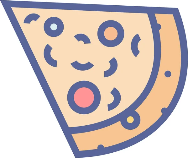 Pizza Icono Web Diseño Simple — Vector de stock