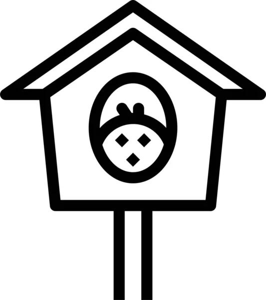 Birdhouse Web Icon Simple Vector Illustration — Stock Vector