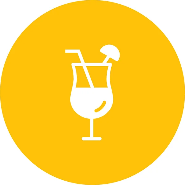 Cocktail Ícone Web Ilustração Simples — Vetor de Stock