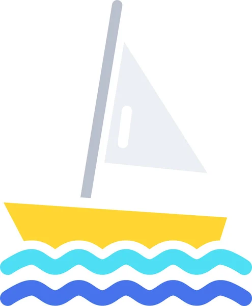 Barco Icono Web Ilustración Simple — Vector de stock