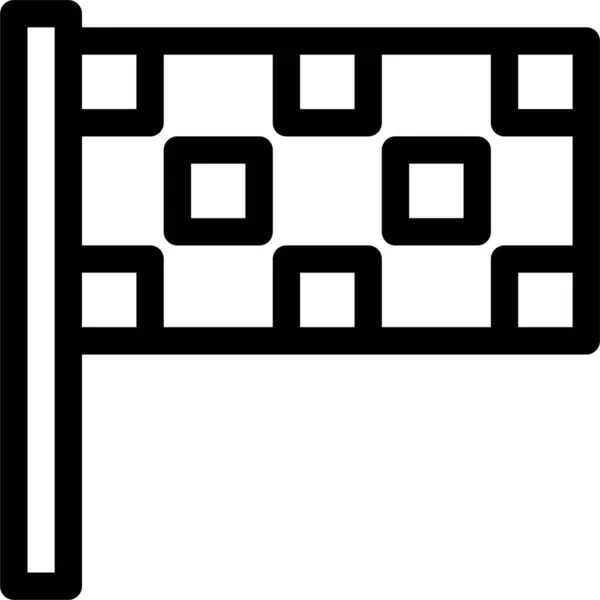 Vektor Illustration Rutig Flagga Ikon — Stock vektor