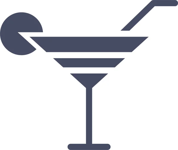 Cocktail Icône Web Illustration Simple — Image vectorielle