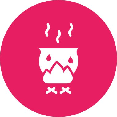 Kamp web simgesi, basit vektör illüstrasyonu