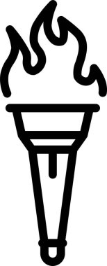 Olimpik meşale ağı simgesi, basit vektör illüstrasyonu