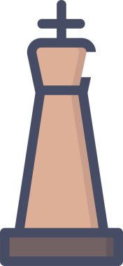 Kral satranç taşı simgesinin vektör illüstrasyonu