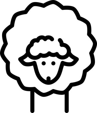 Koyun. Web simgesi basit illüstrasyon