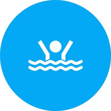 yüzme havuzu simgesi, vektör illüstrasyonu 