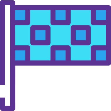 Damalı bayrak simgesinin vektör illüstrasyonu