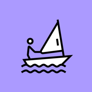 tekne ikonu vektör illüstrasyonu