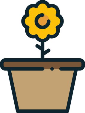 Çiçek. Web simgesi basit illüstrasyon