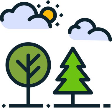 Ağaçlar. Web simgesi basit illüstrasyon