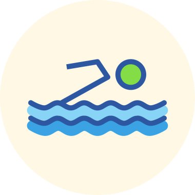 Yüzmek. Web simgesi basit illüstrasyon