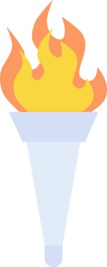 Olimpik meşale ağı simgesi, basit vektör illüstrasyonu