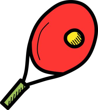 Tenis raketi web simgesi, basit vektör tasarımı