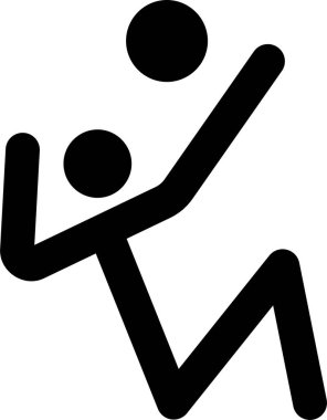 Voleybol web simgesi, basit vektör illüstrasyonu