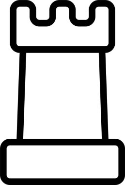 Kale satranç taşı simgesinin vektör illüstrasyonu