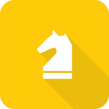 Şövalye satranç taşı simgesinin vektör çizimi