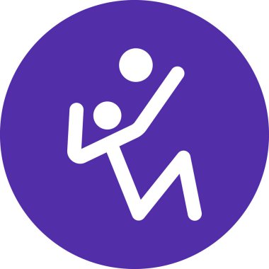 Voleybol web simgesi, basit vektör illüstrasyonu