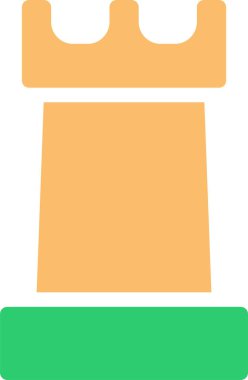 Kale satranç taşı simgesinin vektör illüstrasyonu