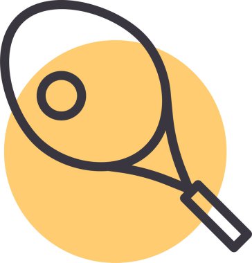 Tenis raketi web simgesi, basit vektör tasarımı