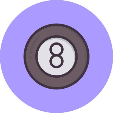 Bilardo. Web simgesi basit illüstrasyon