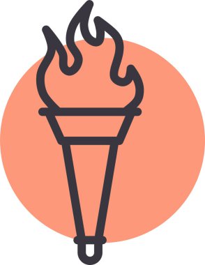 Olimpik meşale ağı simgesi, basit vektör illüstrasyonu