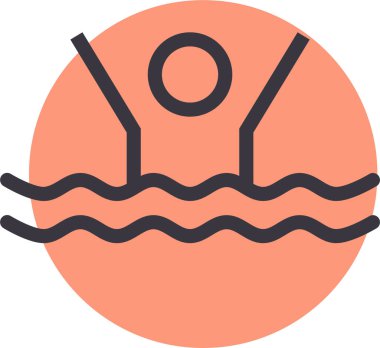 yüzme havuzu simgesi, vektör illüstrasyonu 