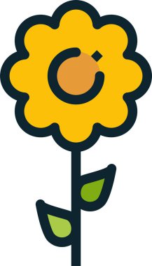 Çiçek. Web simgesi basit tasarım