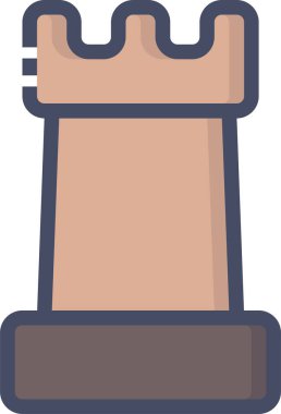 Kale satranç taşı simgesinin vektör illüstrasyonu