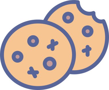 Kurabiye. Web simgesi basit illüstrasyon