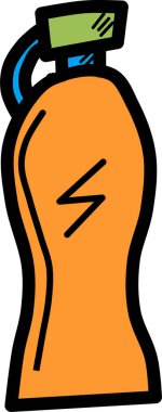 Su şişesi. Basit resimleme 