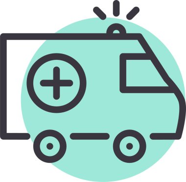 Ambulans. Web simgesi basit tasarım