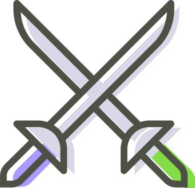 Kılıçlar. Web simgesi basit illüstrasyon 