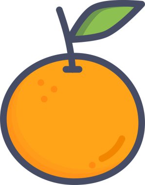 Turuncu turunçgil. Web simgesi basit illüstrasyon