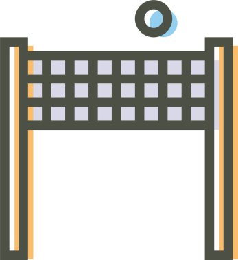 Voleybol ağı simgesi, basit vektör illüstrasyonu