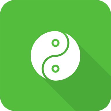 yin yang. Web simgesi vektör illüstrasyonu 