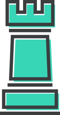 Kale satranç taşı simgesinin vektör illüstrasyonu