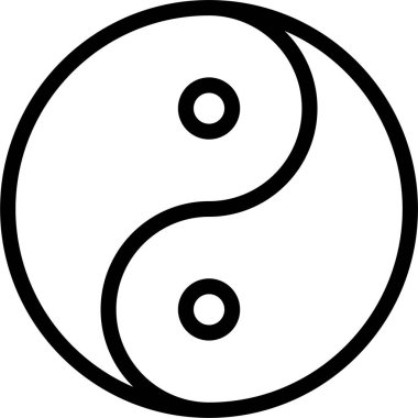 yin yang. Web simgesi vektör illüstrasyonu 