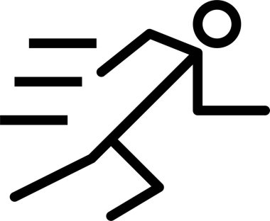 Koşuyor. Web simgesi basit illüstrasyon