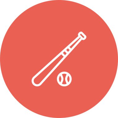 Beyzbol sopası ve top. Basit resimleme 