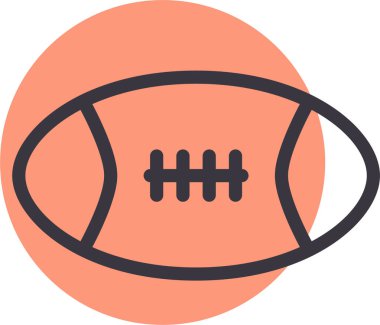 ragbi topu simgesi, vektör illüstrasyonu